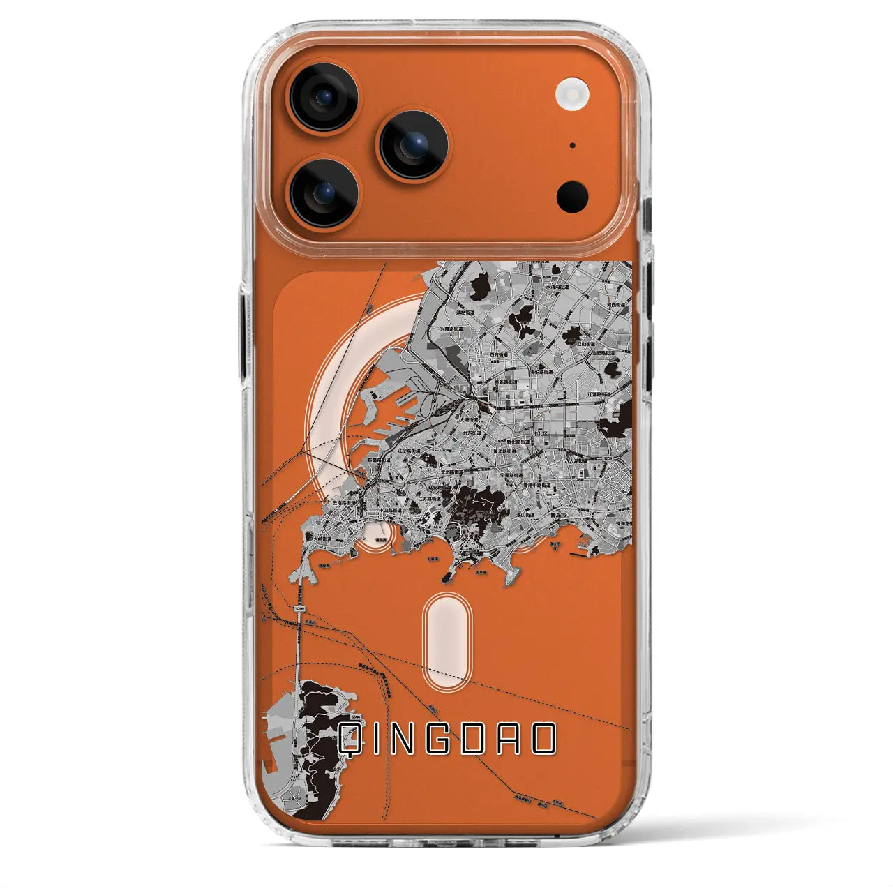 【青島(中華人民共和国)】地図柄iPhoneケース(MagSafeタイプ)