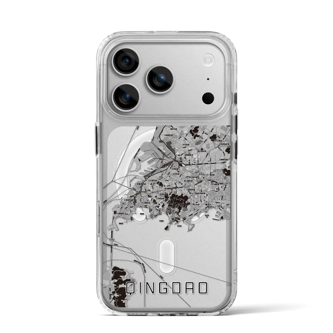 【青島(中華人民共和国)】地図柄iPhoneケース(MagSafeタイプ)
