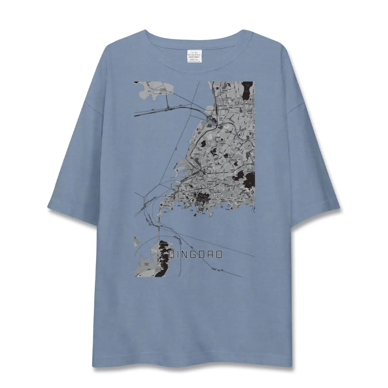 【青島(中国)】地図柄ビッグシルエットTシャツ
