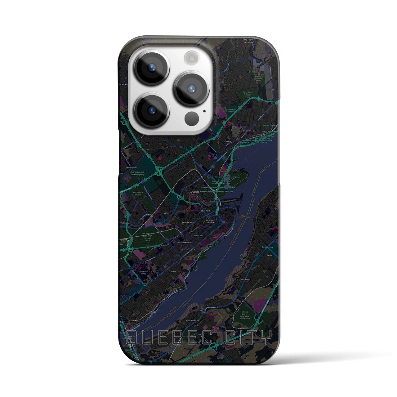 【ケベック・シティー(カナダ)】地図柄iPhoneケース(バックカバータイプ)