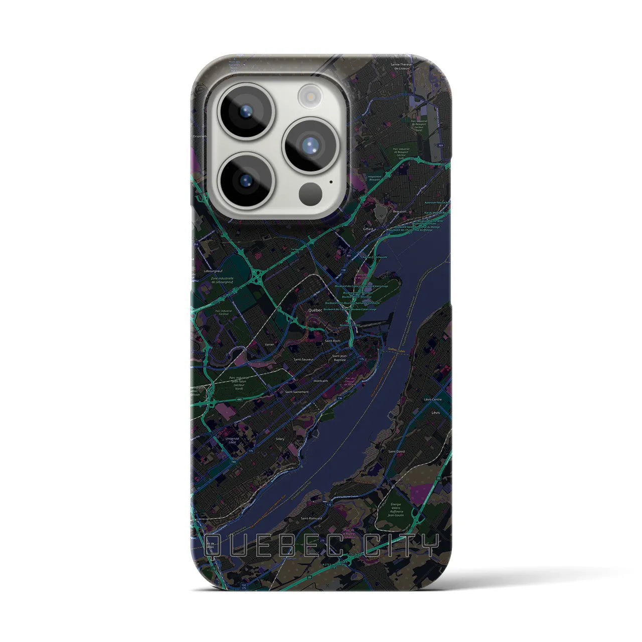 【ケベック・シティー(カナダ)】地図柄iPhoneケース(バックカバータイプ)