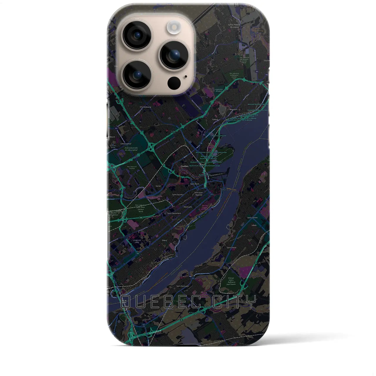 【ケベック・シティー(カナダ)】地図柄iPhoneケース(バックカバータイプ)