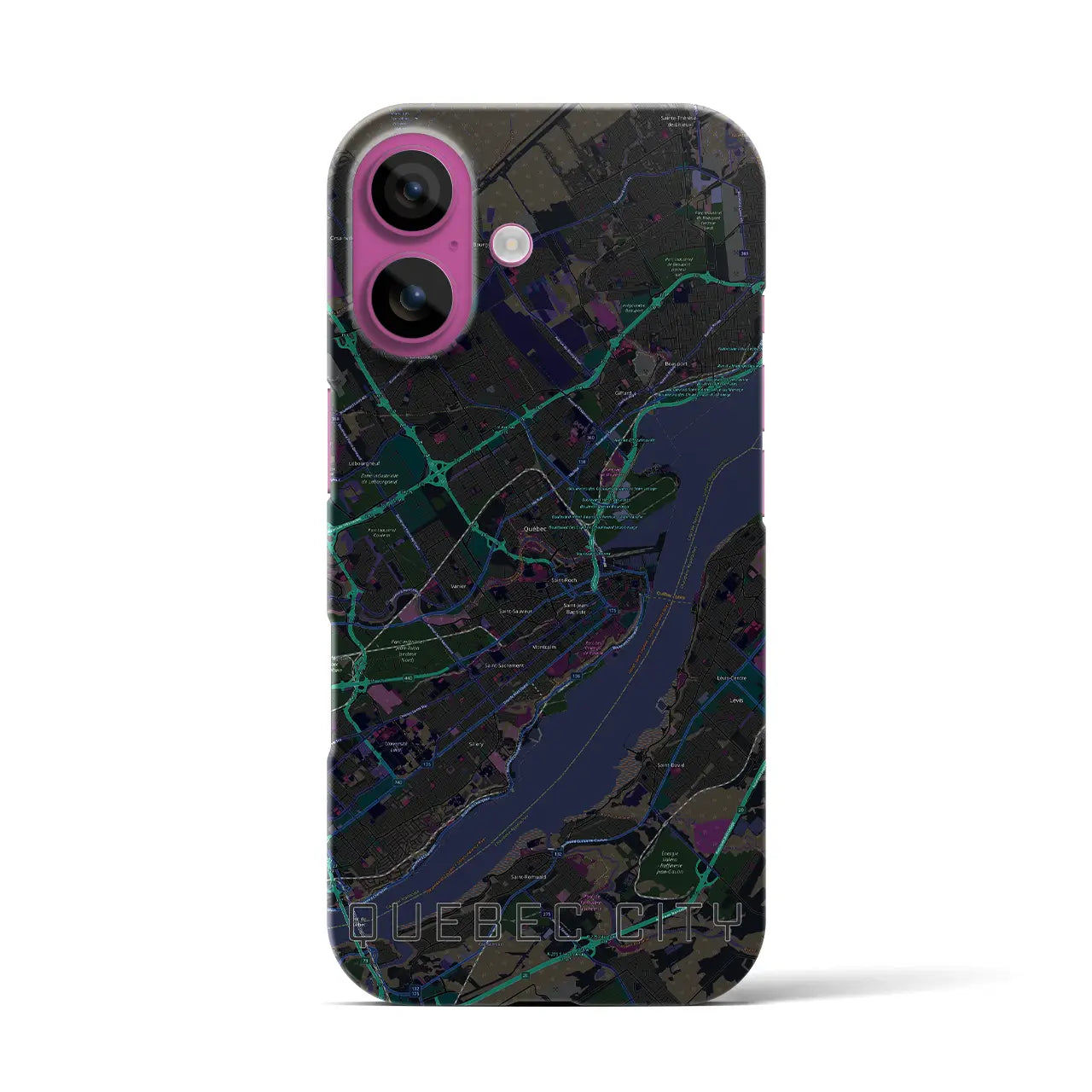 【ケベック・シティー(カナダ)】地図柄iPhoneケース(バックカバータイプ)