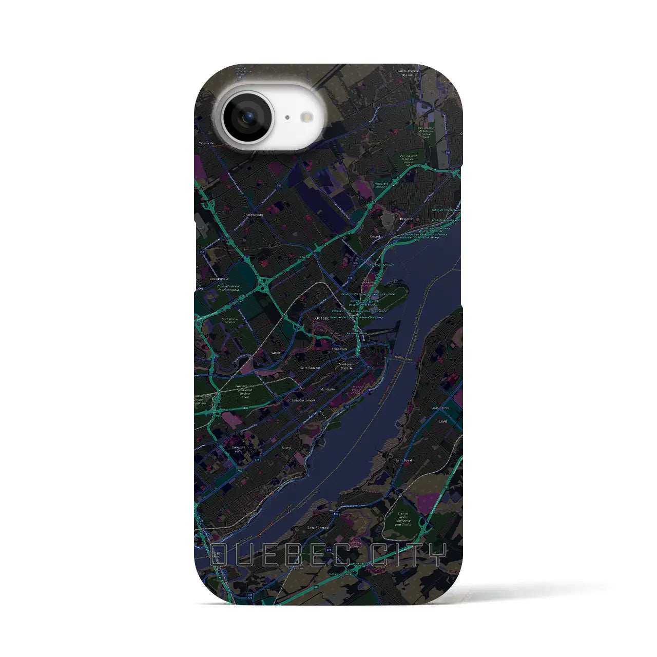 【ケベック・シティー(カナダ)】地図柄iPhoneケース(バックカバータイプ)