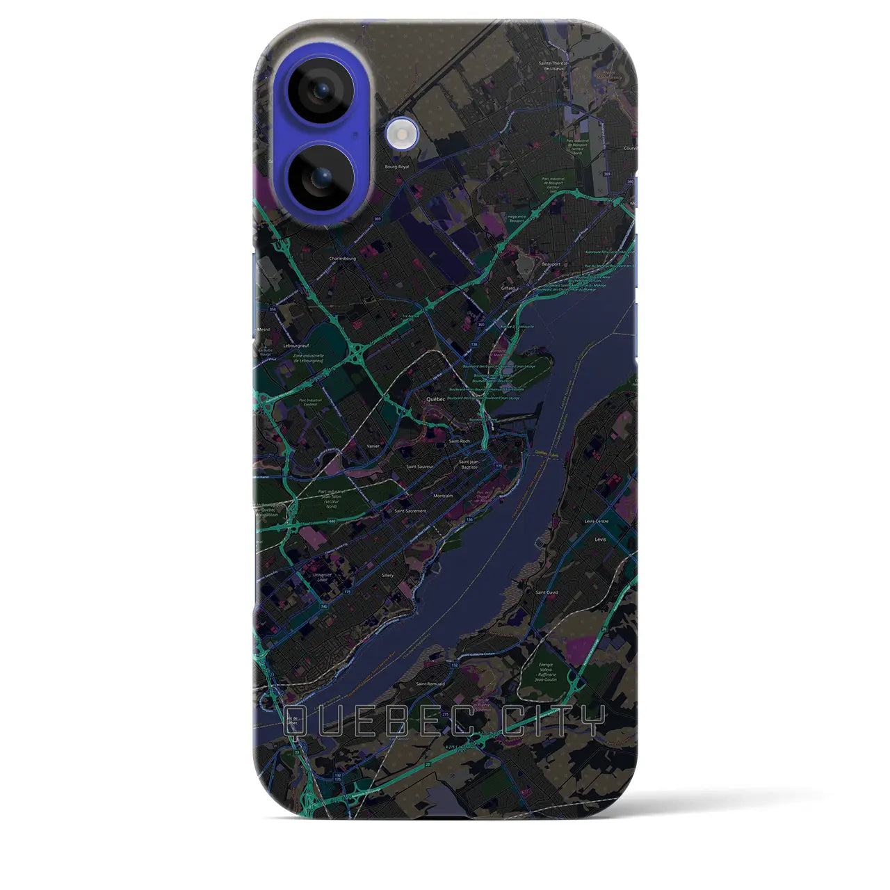 【ケベック・シティー(カナダ)】地図柄iPhoneケース(バックカバータイプ)