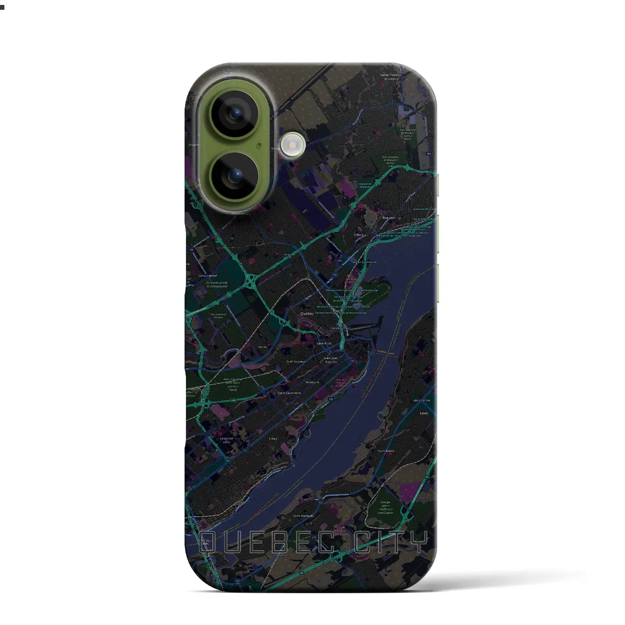 【ケベック・シティー(カナダ)】地図柄iPhoneケース(バックカバータイプ)