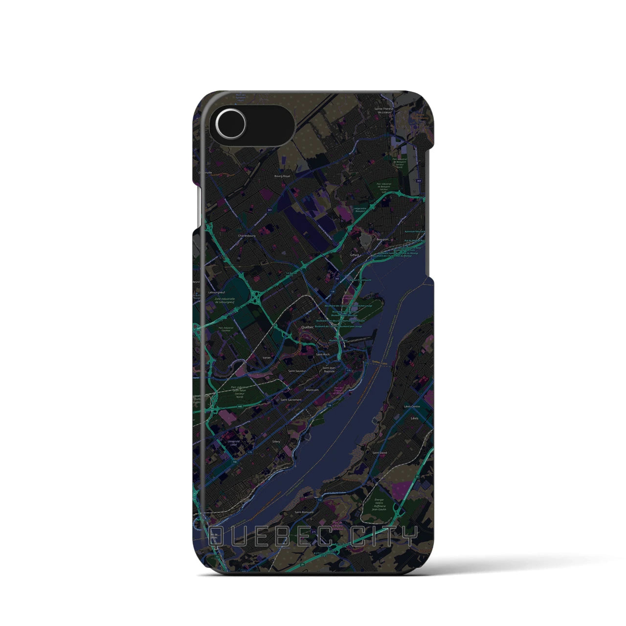 【ケベック・シティー(カナダ)】地図柄iPhoneケース(バックカバータイプ)