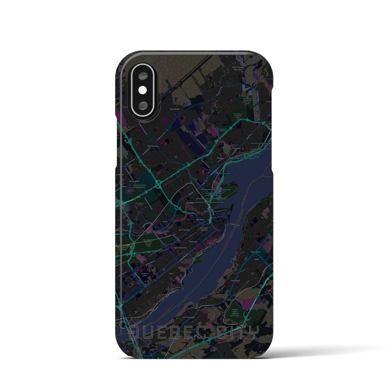 【ケベック・シティー(カナダ)】地図柄iPhoneケース(バックカバータイプ)