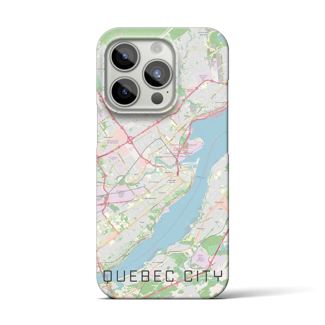【ケベック・シティー(カナダ)】地図柄iPhoneケース(バックカバータイプ)