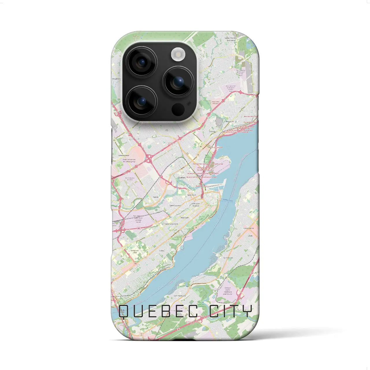 【ケベック・シティー(カナダ)】地図柄iPhoneケース(バックカバータイプ)