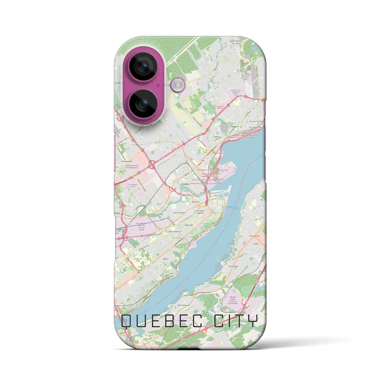 【ケベック・シティー(カナダ)】地図柄iPhoneケース(バックカバータイプ)