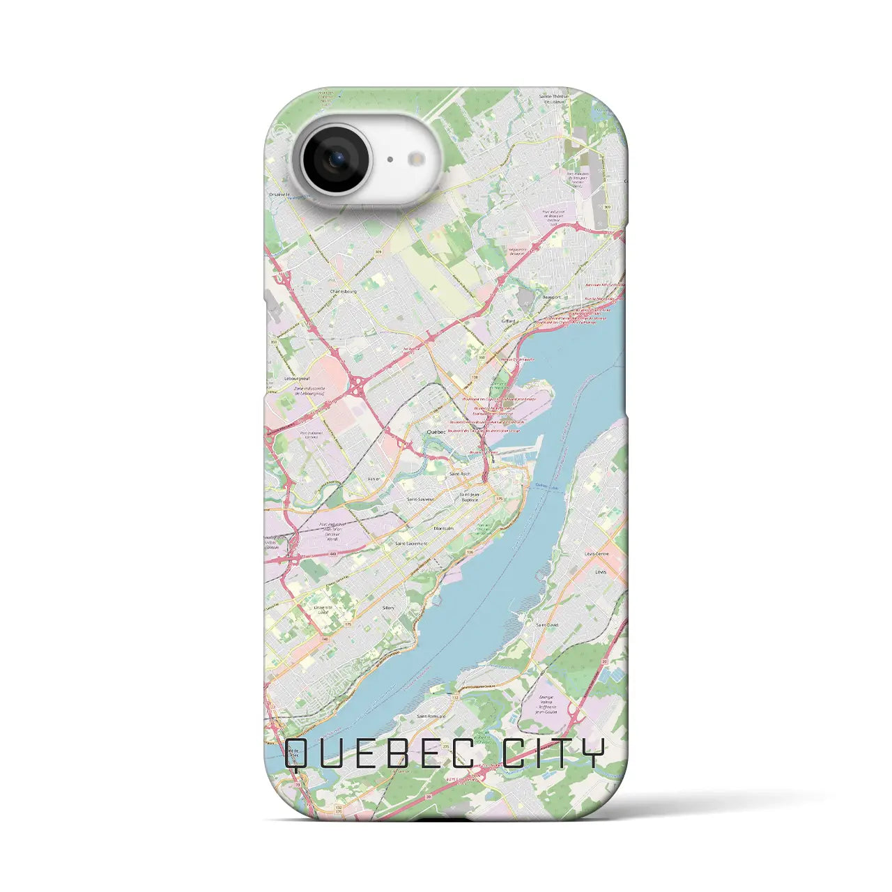 【ケベック・シティー(カナダ)】地図柄iPhoneケース(バックカバータイプ)