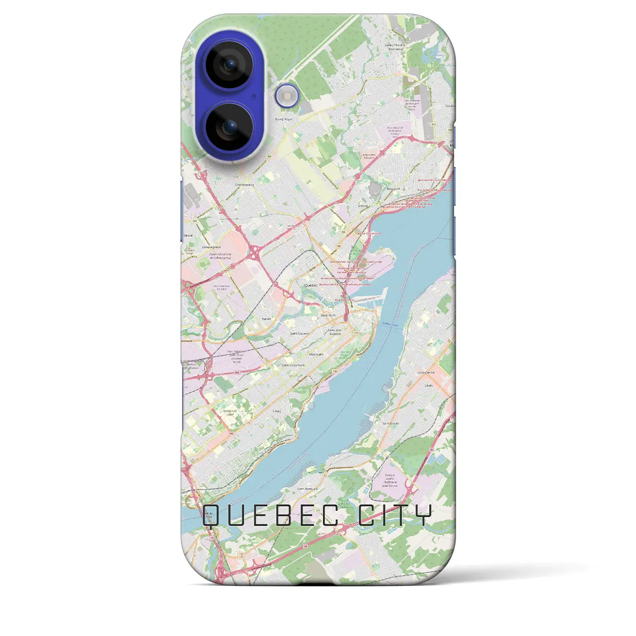【ケベック・シティー(カナダ)】地図柄iPhoneケース(バックカバータイプ)