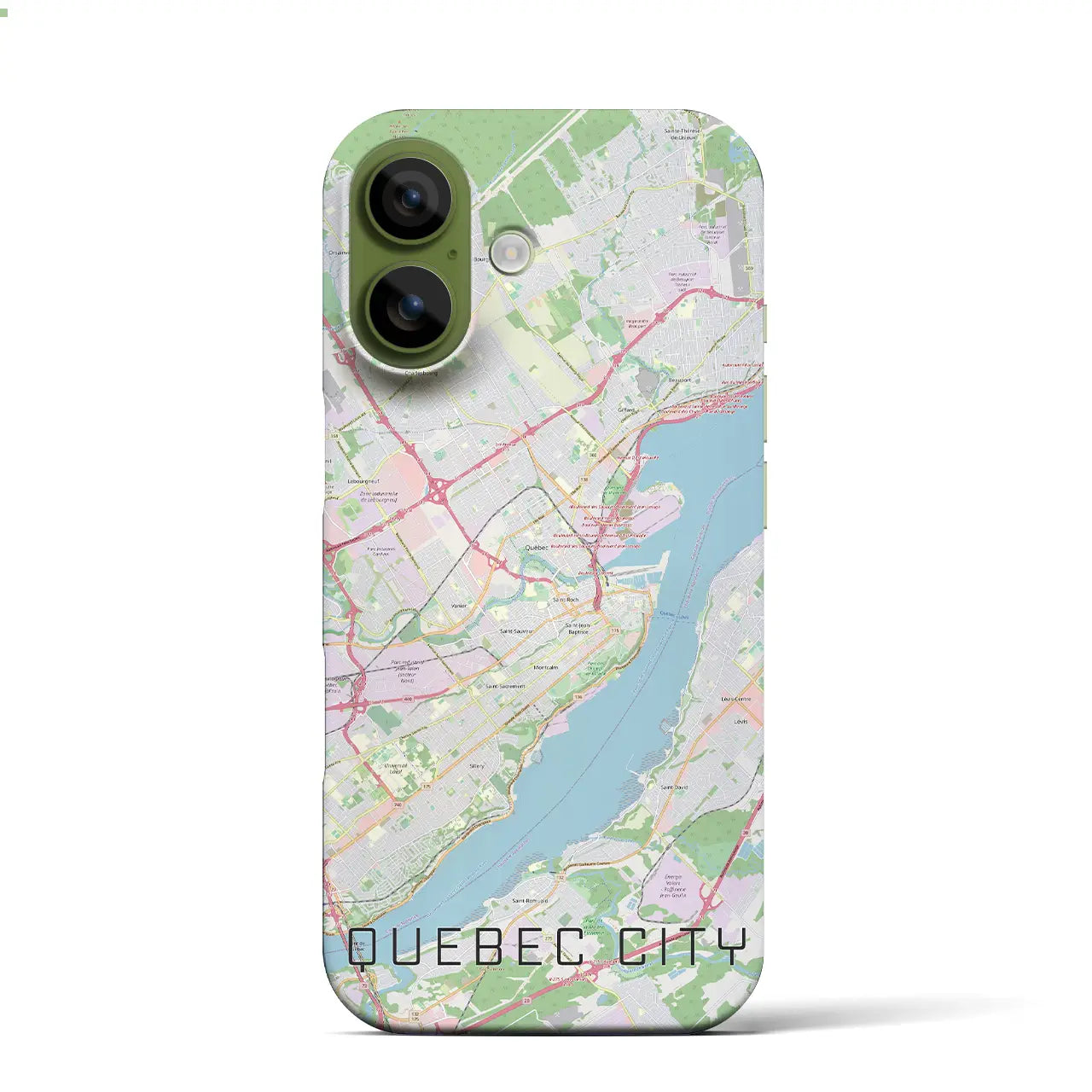 【ケベック・シティー(カナダ)】地図柄iPhoneケース(バックカバータイプ)ナチュラル・iPhone 17 Pro Max 用