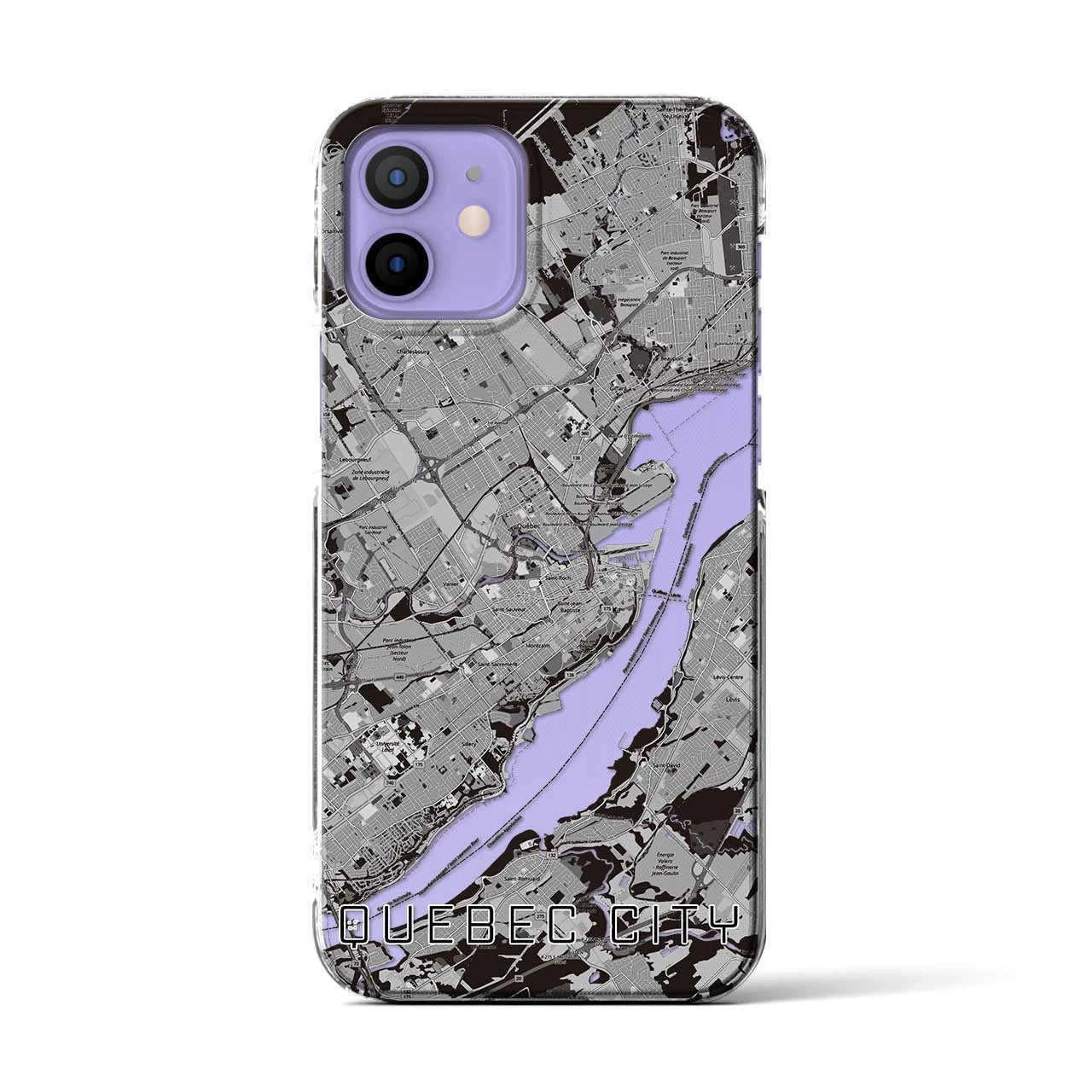 【ケベック・シティー(カナダ)】地図柄iPhoneケース(クリアタイプ)