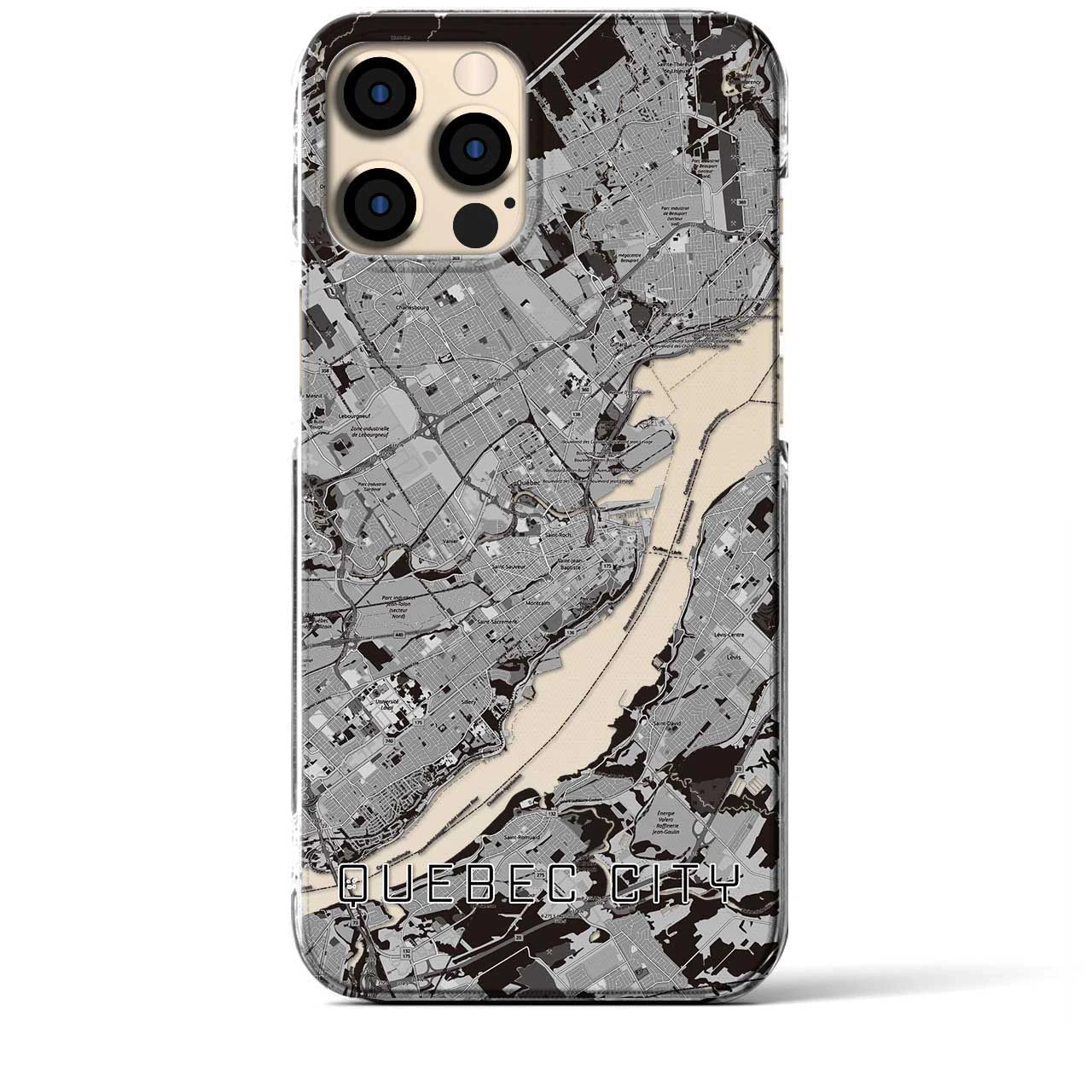 【ケベック・シティー(カナダ)】地図柄iPhoneケース(クリアタイプ)