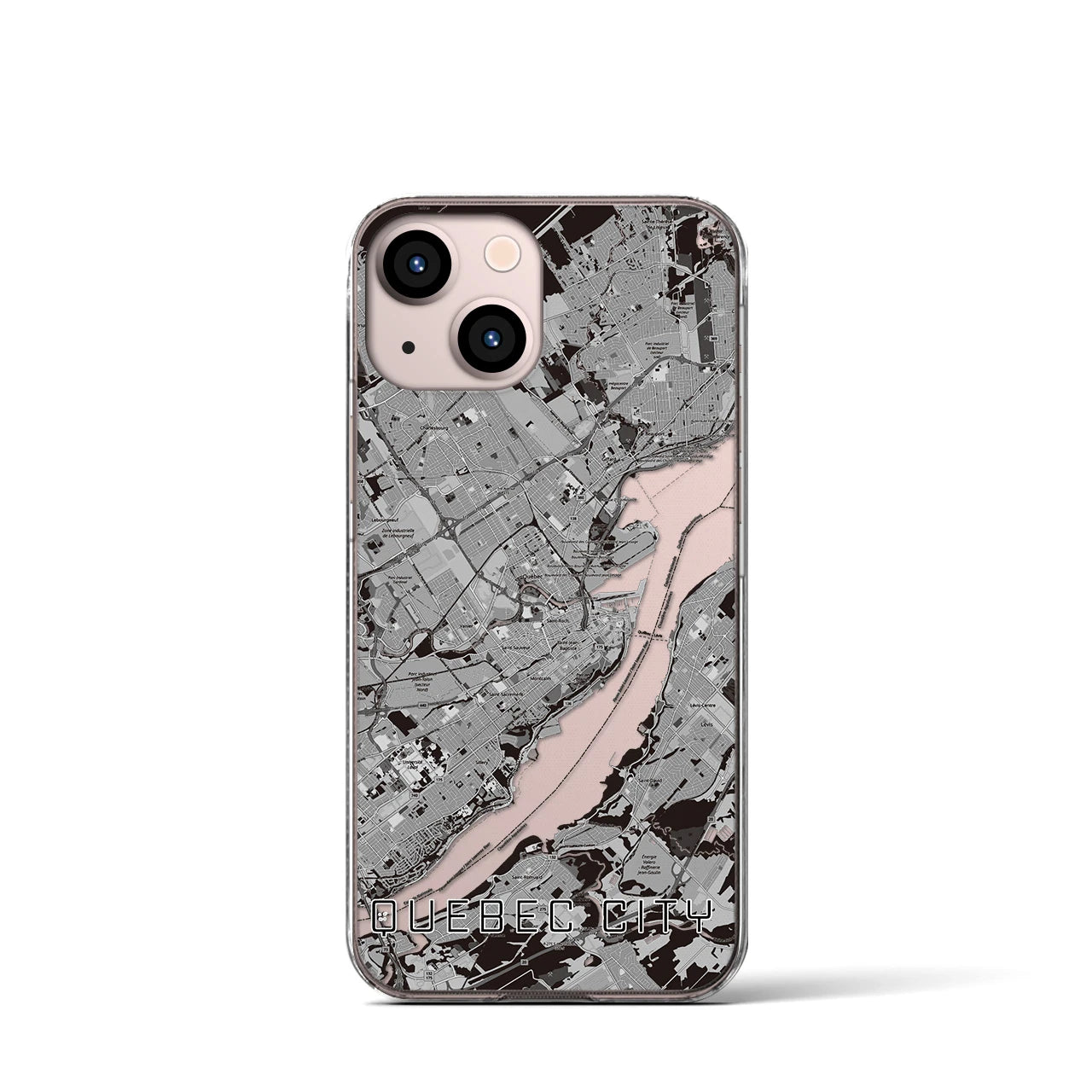 【ケベック・シティー(カナダ)】地図柄iPhoneケース(クリアタイプ)