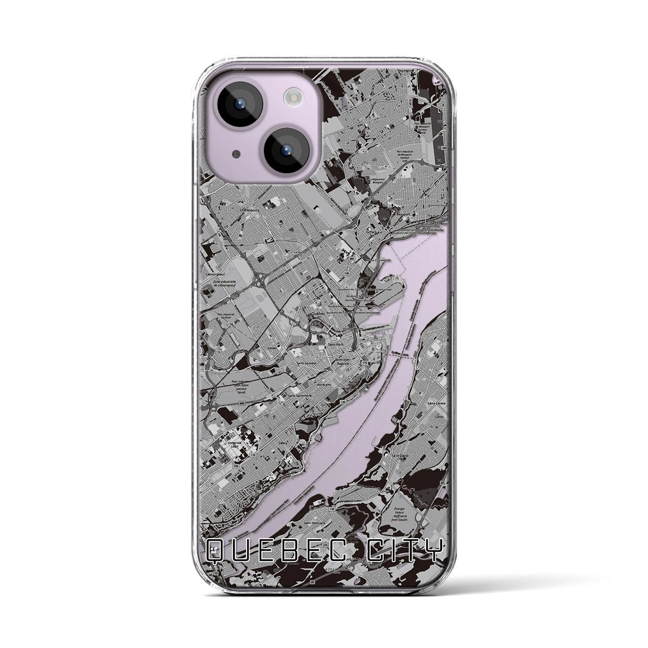 【ケベック・シティー(カナダ)】地図柄iPhoneケース(クリアタイプ)