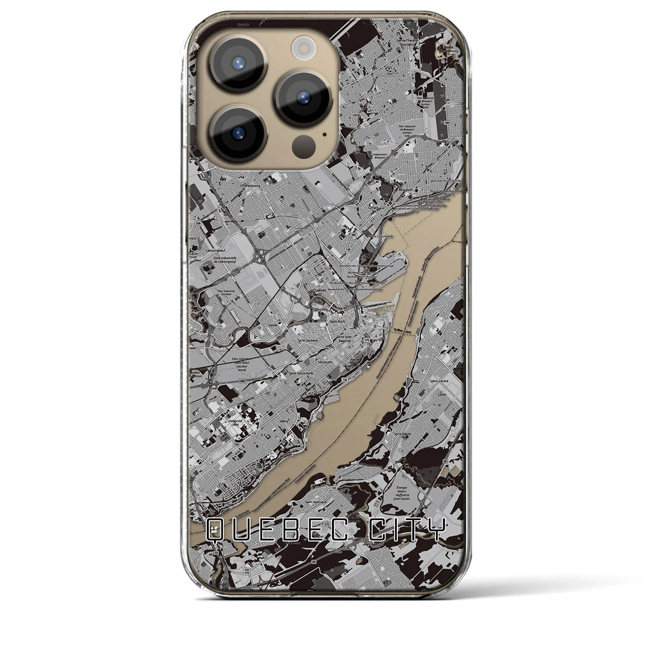 【ケベック・シティー(カナダ)】地図柄iPhoneケース(クリアタイプ)