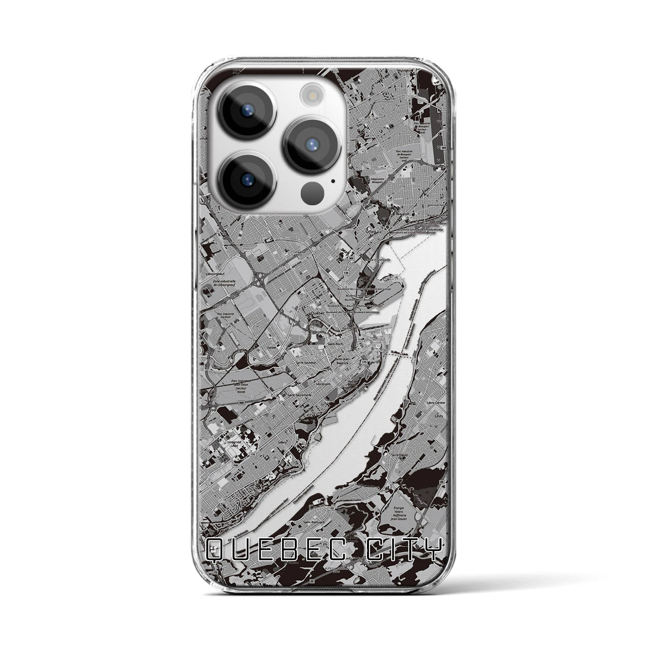 【ケベック・シティー(カナダ)】地図柄iPhoneケース(クリアタイプ)