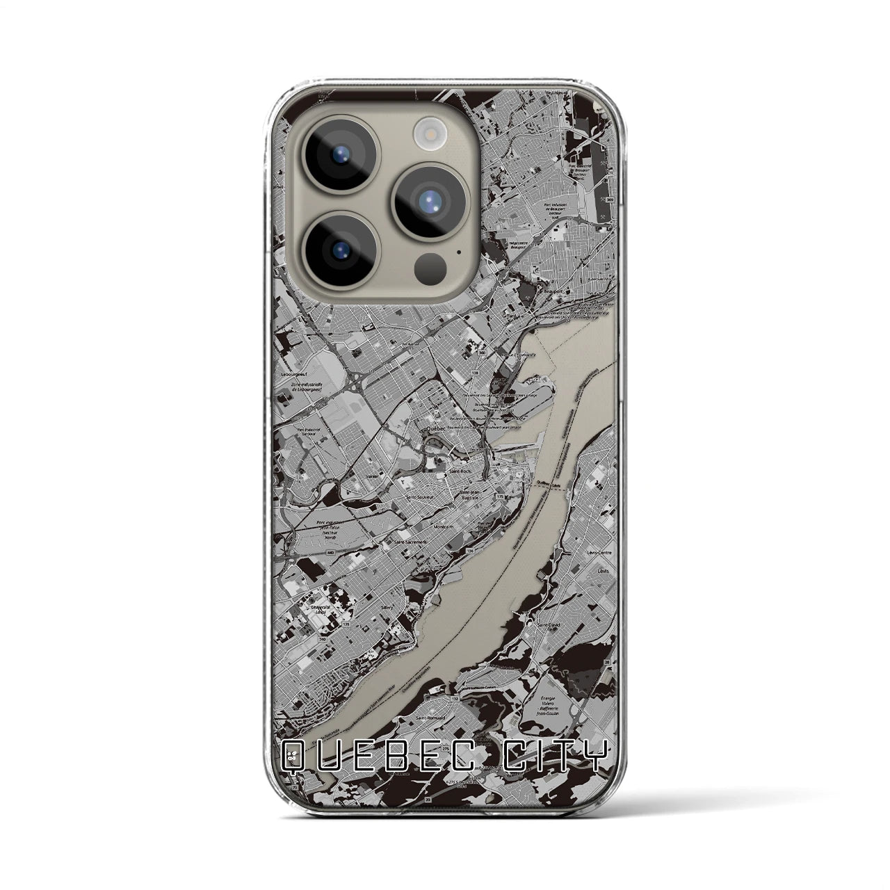 【ケベック・シティー(カナダ)】地図柄iPhoneケース(クリアタイプ)