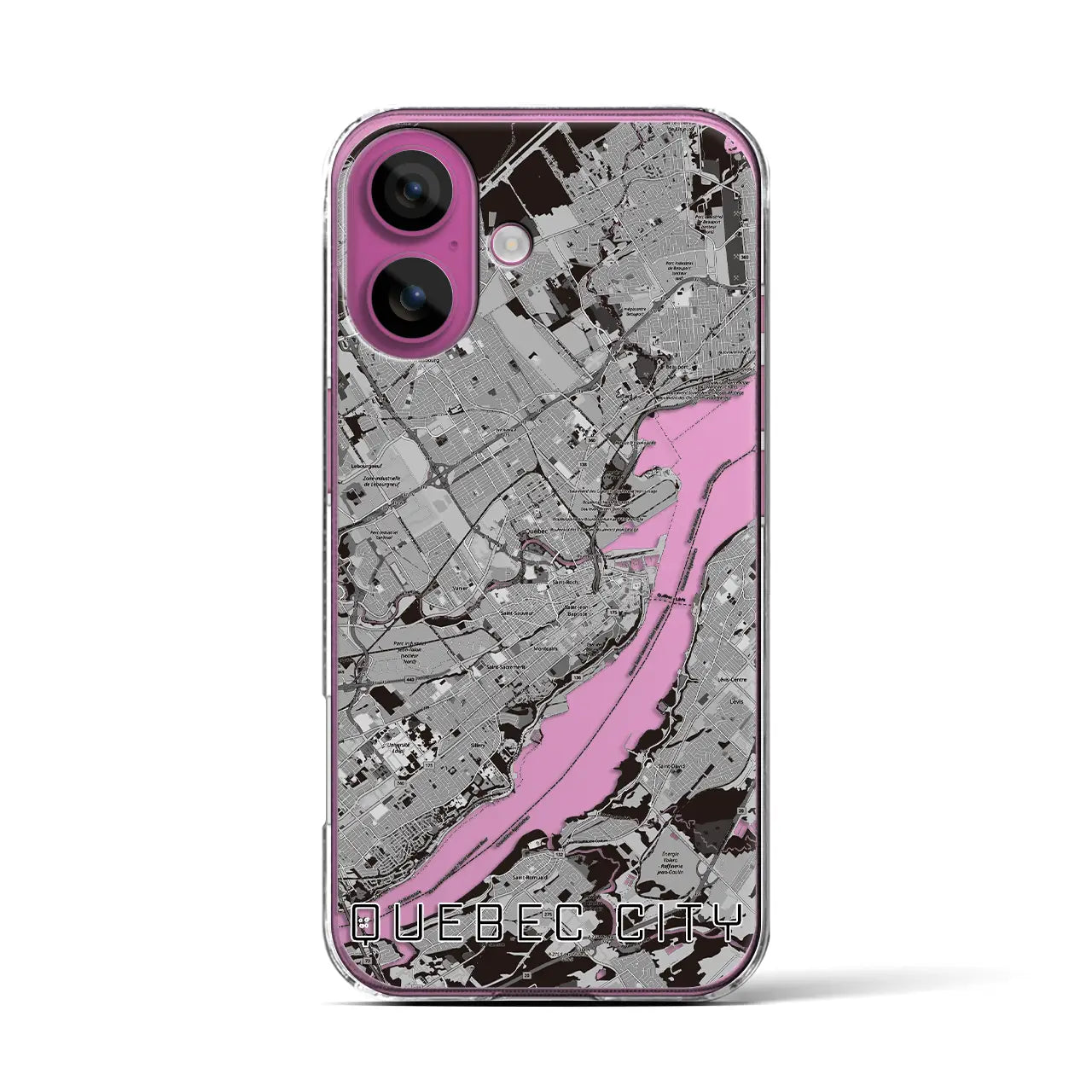 【ケベック・シティー(カナダ)】地図柄iPhoneケース(クリアタイプ)