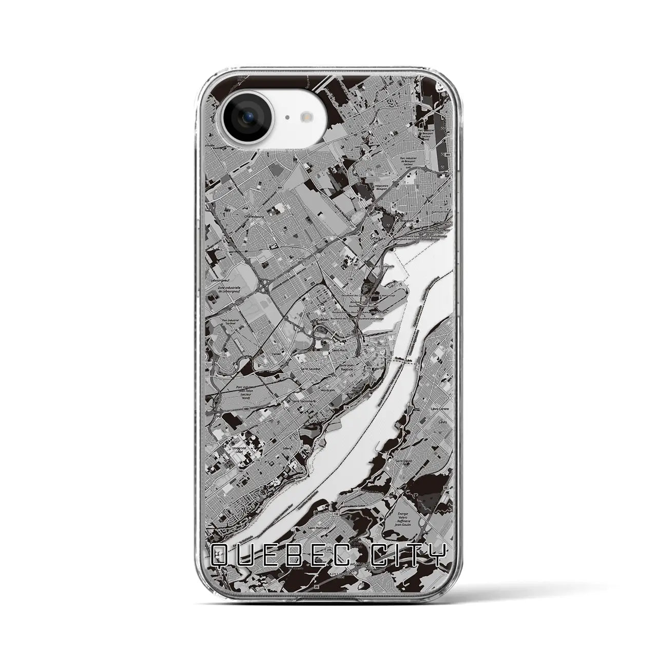 【ケベック・シティー(カナダ)】地図柄iPhoneケース(クリアタイプ)