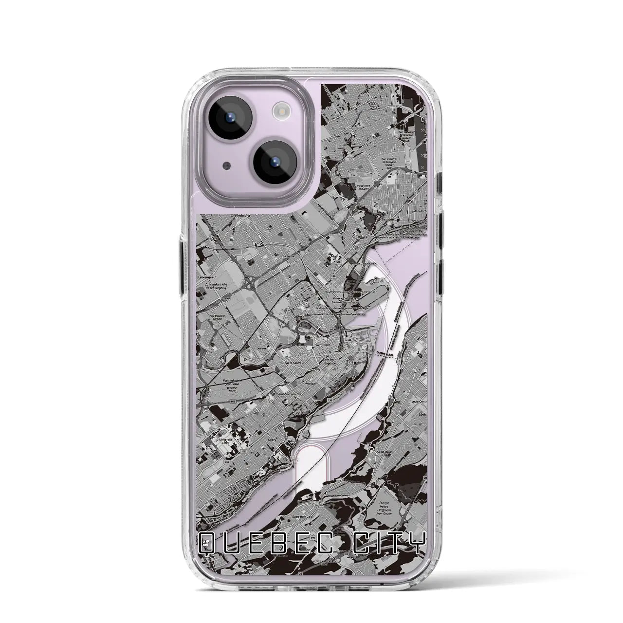 【ケベック・シティー(カナダ)】地図柄iPhoneケース(MagSafeタイプ)