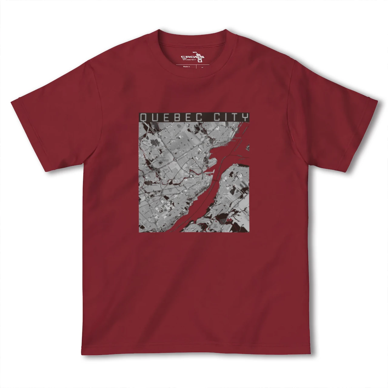 【ケベック・シティー(カナダ)】地図柄ヘビーウェイトTシャツ