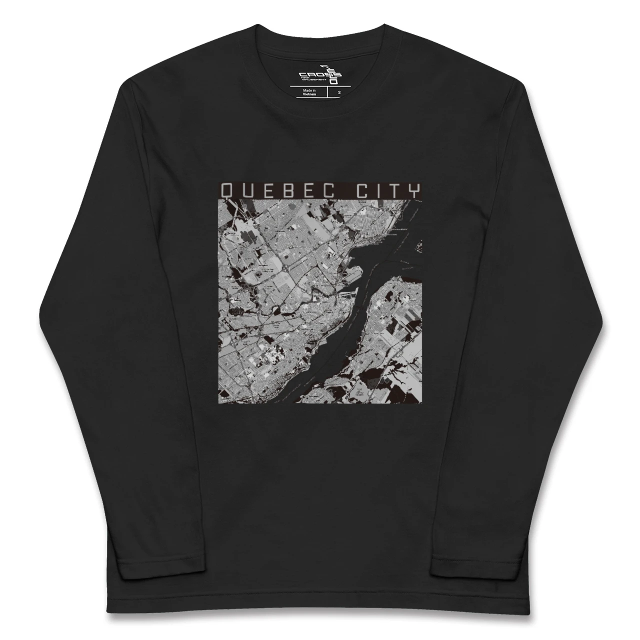【ケベック・シティー(カナダ)】地図柄ロングスリーブTシャツ
