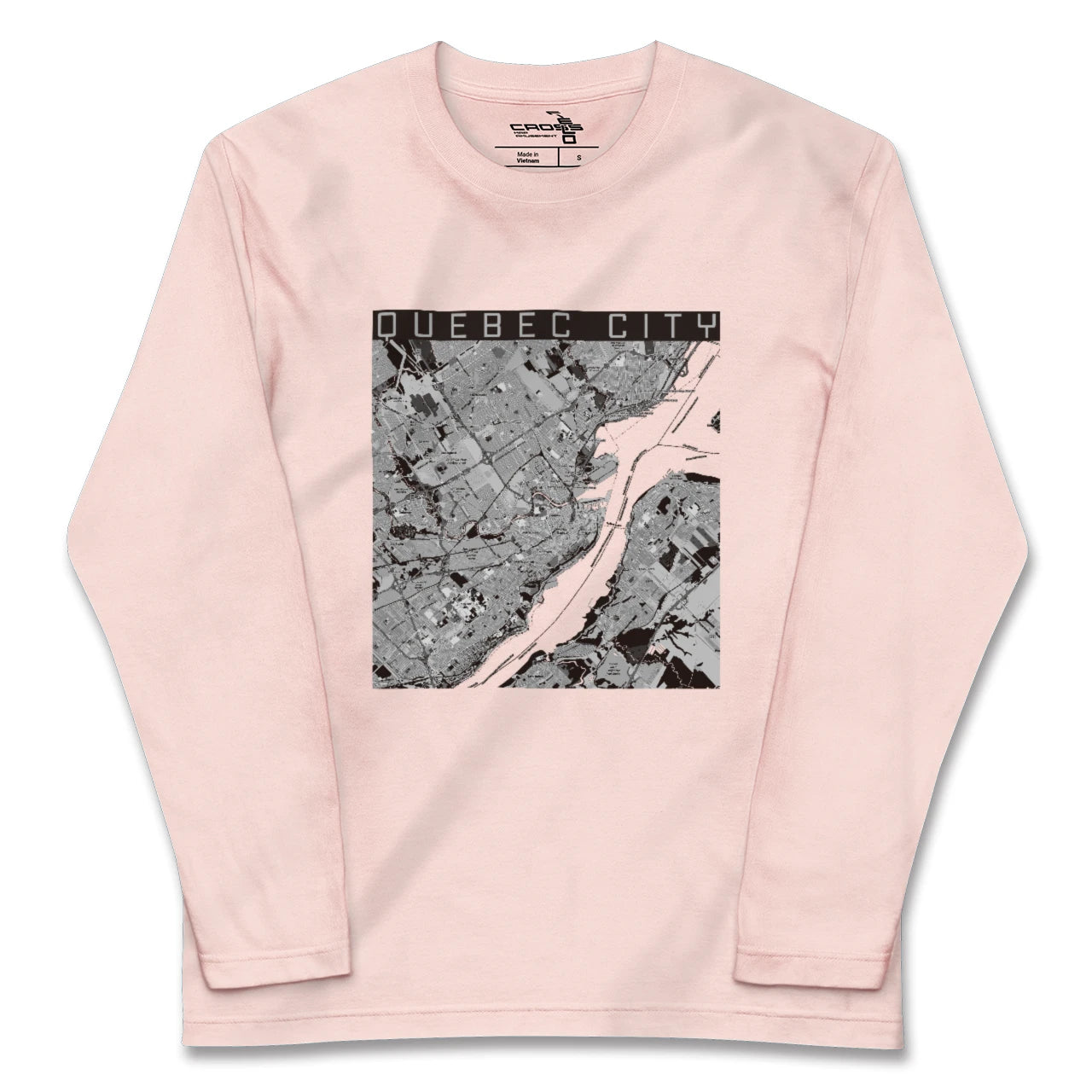 【ケベック・シティー(カナダ)】地図柄ロングスリーブTシャツ