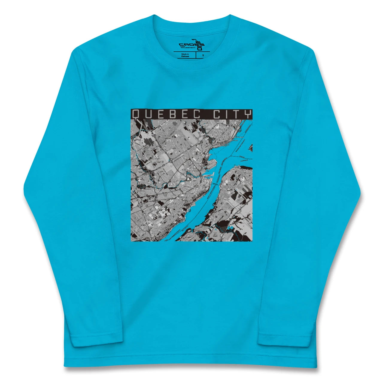 【ケベック・シティー(カナダ)】地図柄ロングスリーブTシャツ