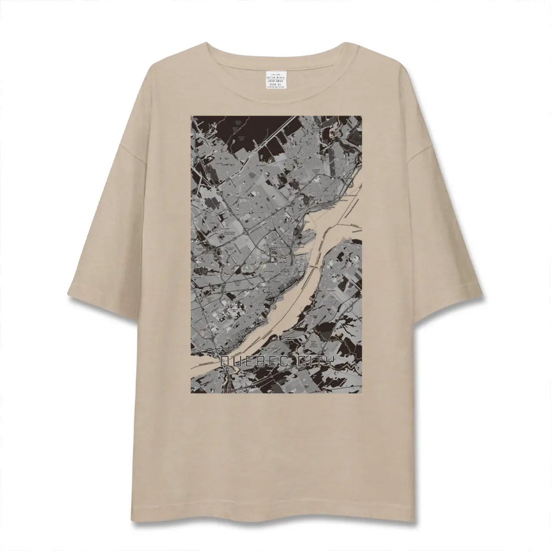 【ケベック・シティー(カナダ)】地図柄ビッグシルエットTシャツ