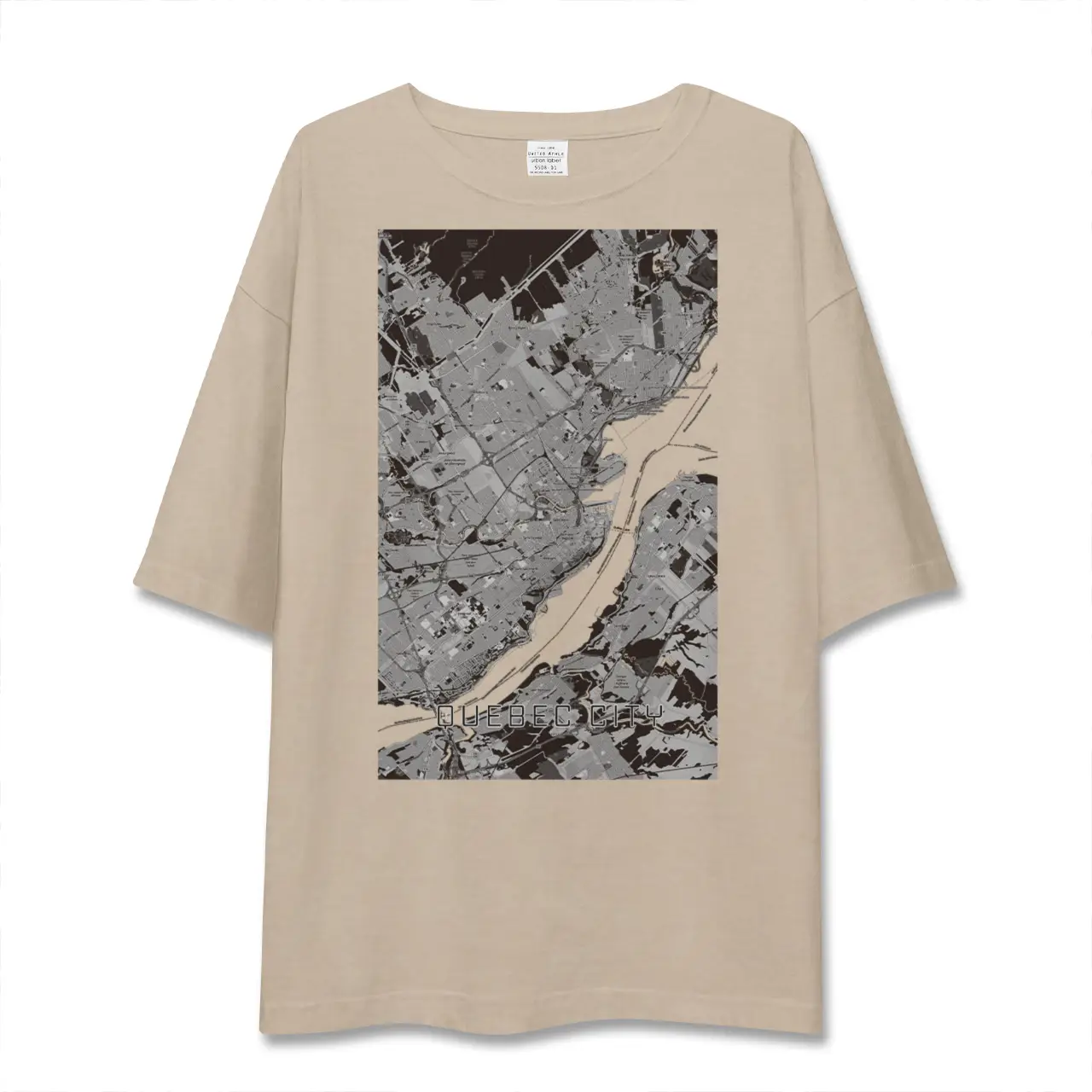 【ケベック・シティー(カナダ)】地図柄ビッグシルエットTシャツ