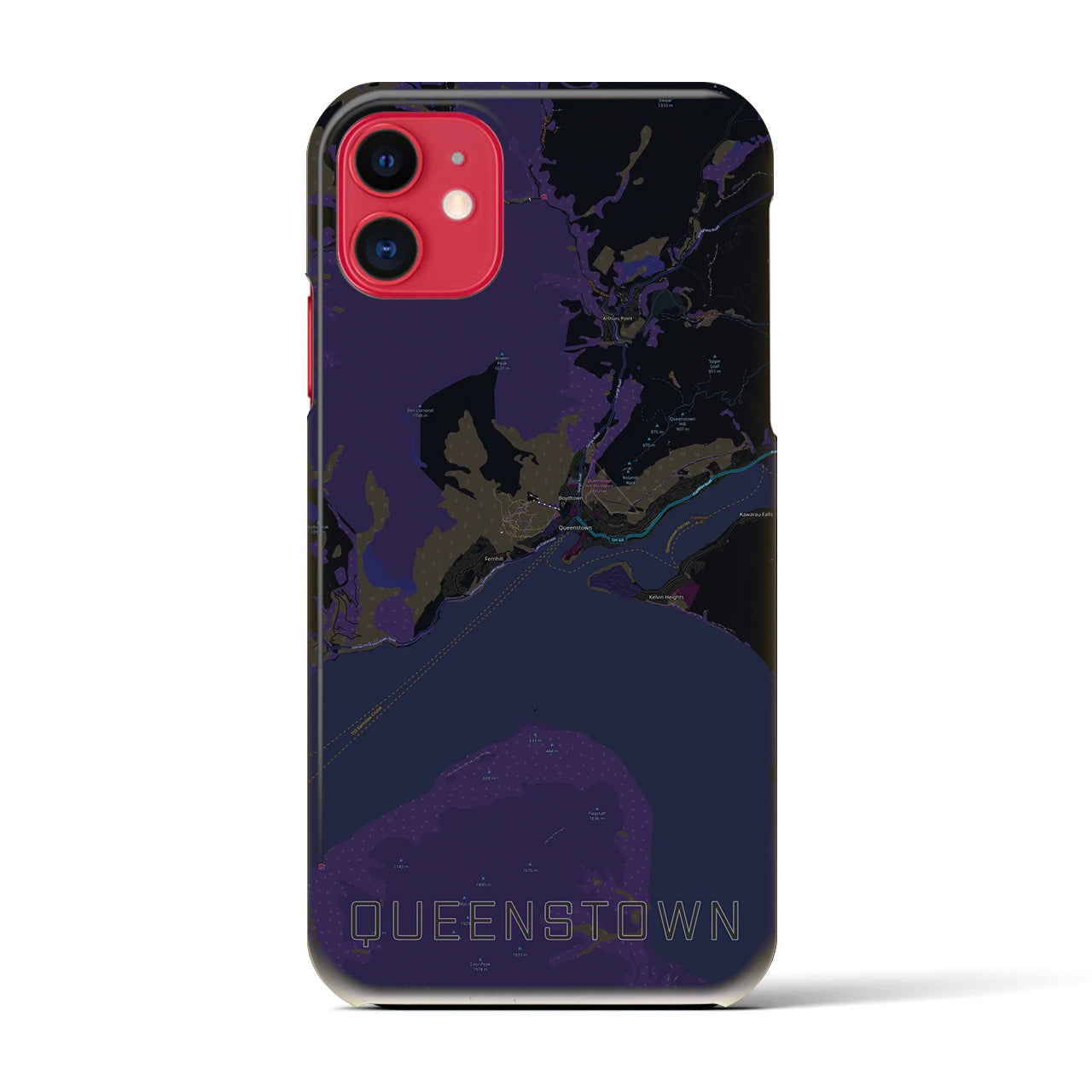 【クイーンズタウン(ニュージーランド)】地図柄iPhoneケース(バックカバータイプ)