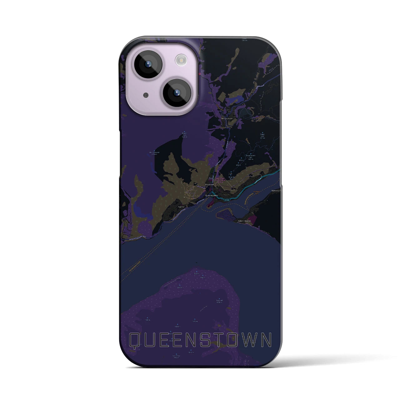 【クイーンズタウン(ニュージーランド)】地図柄iPhoneケース(バックカバータイプ)