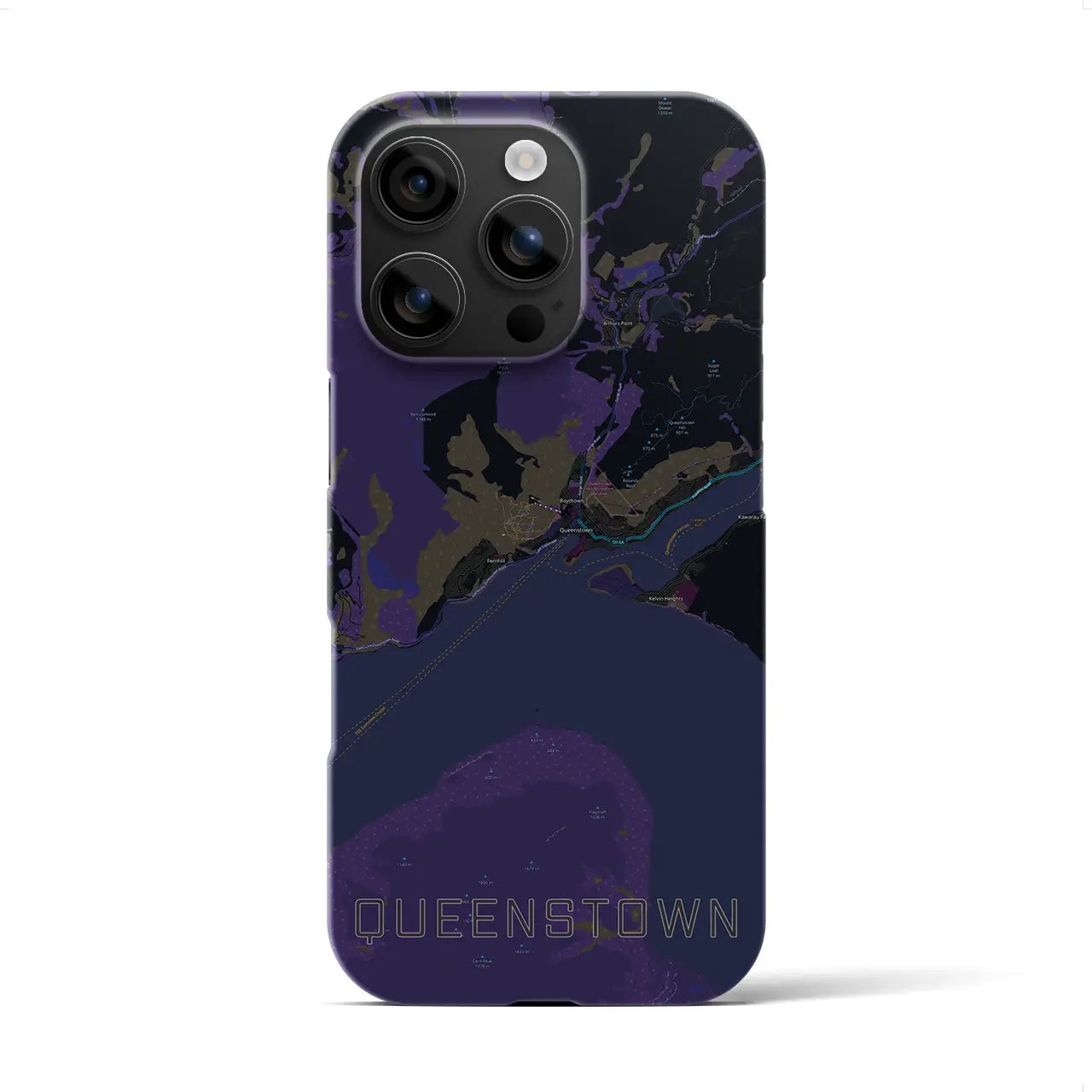 【クイーンズタウン(ニュージーランド)】地図柄iPhoneケース(バックカバータイプ)