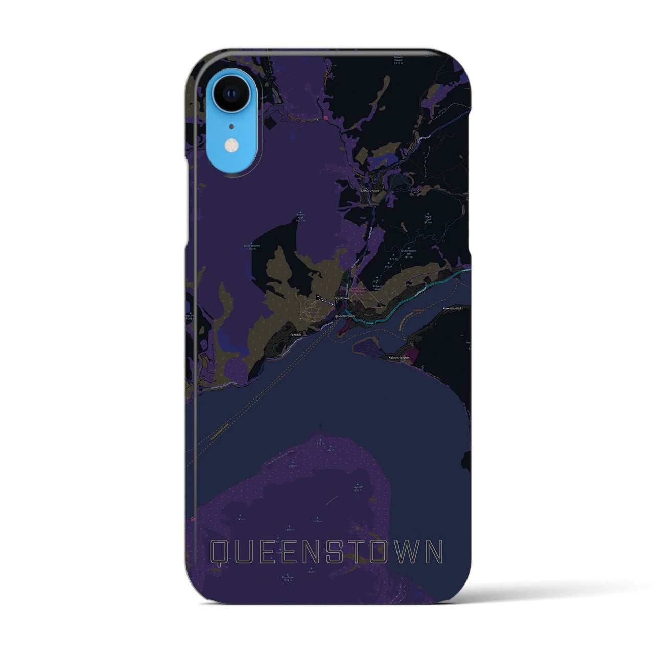 【クイーンズタウン(ニュージーランド)】地図柄iPhoneケース(バックカバータイプ)