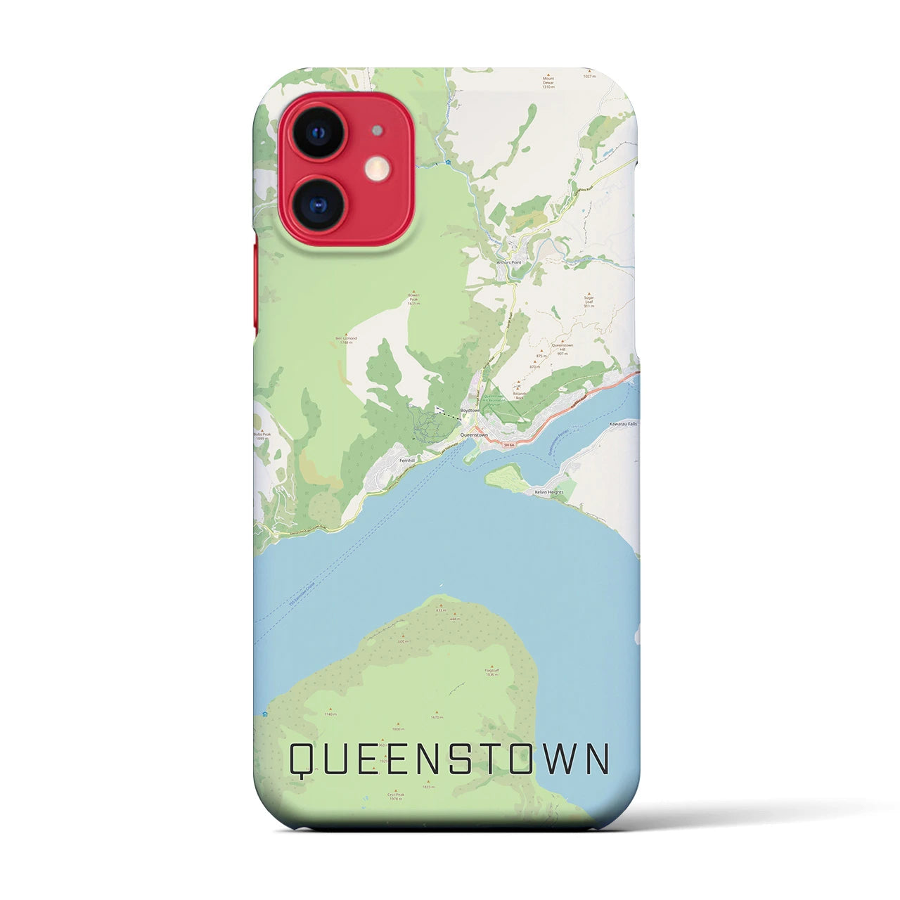 【クイーンズタウン(ニュージーランド)】地図柄iPhoneケース(バックカバータイプ)