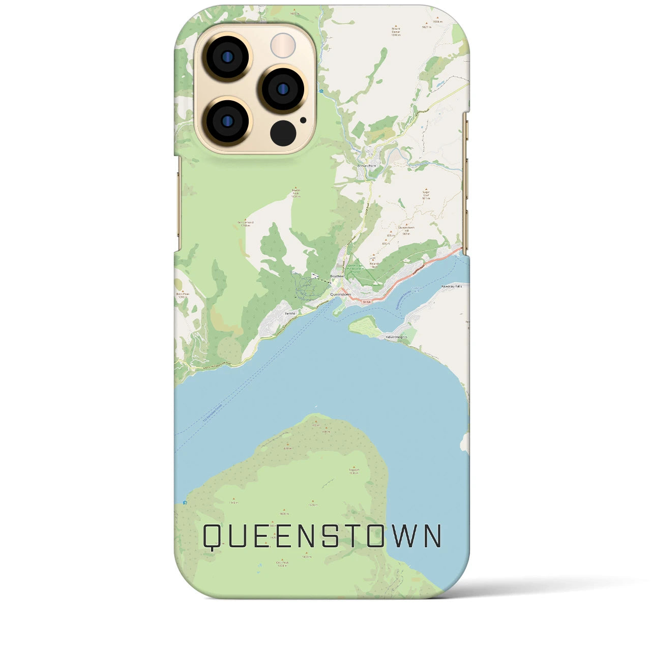 【クイーンズタウン(ニュージーランド)】地図柄iPhoneケース(バックカバータイプ)