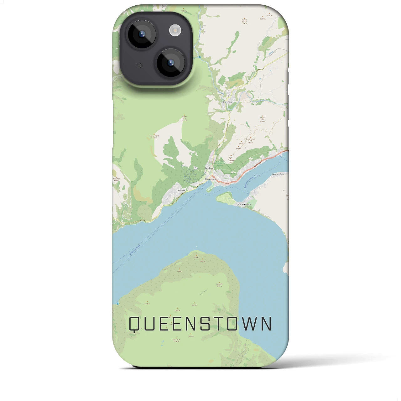【クイーンズタウン(ニュージーランド)】地図柄iPhoneケース(バックカバータイプ)