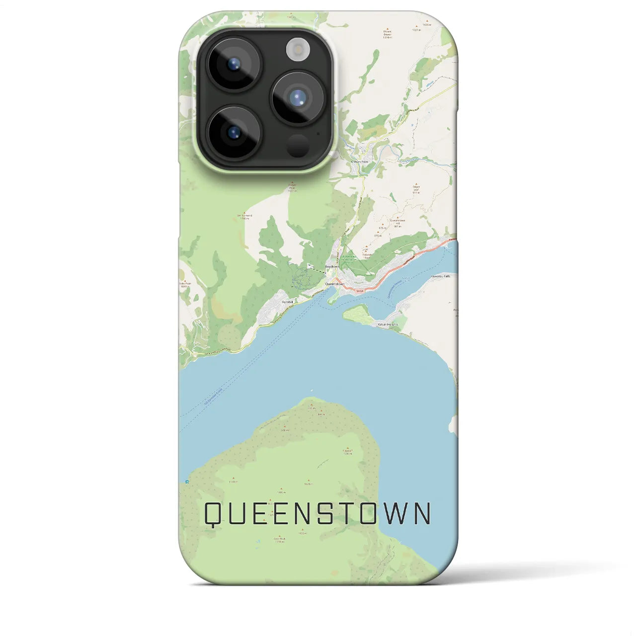 【クイーンズタウン(ニュージーランド)】地図柄iPhoneケース(バックカバータイプ)