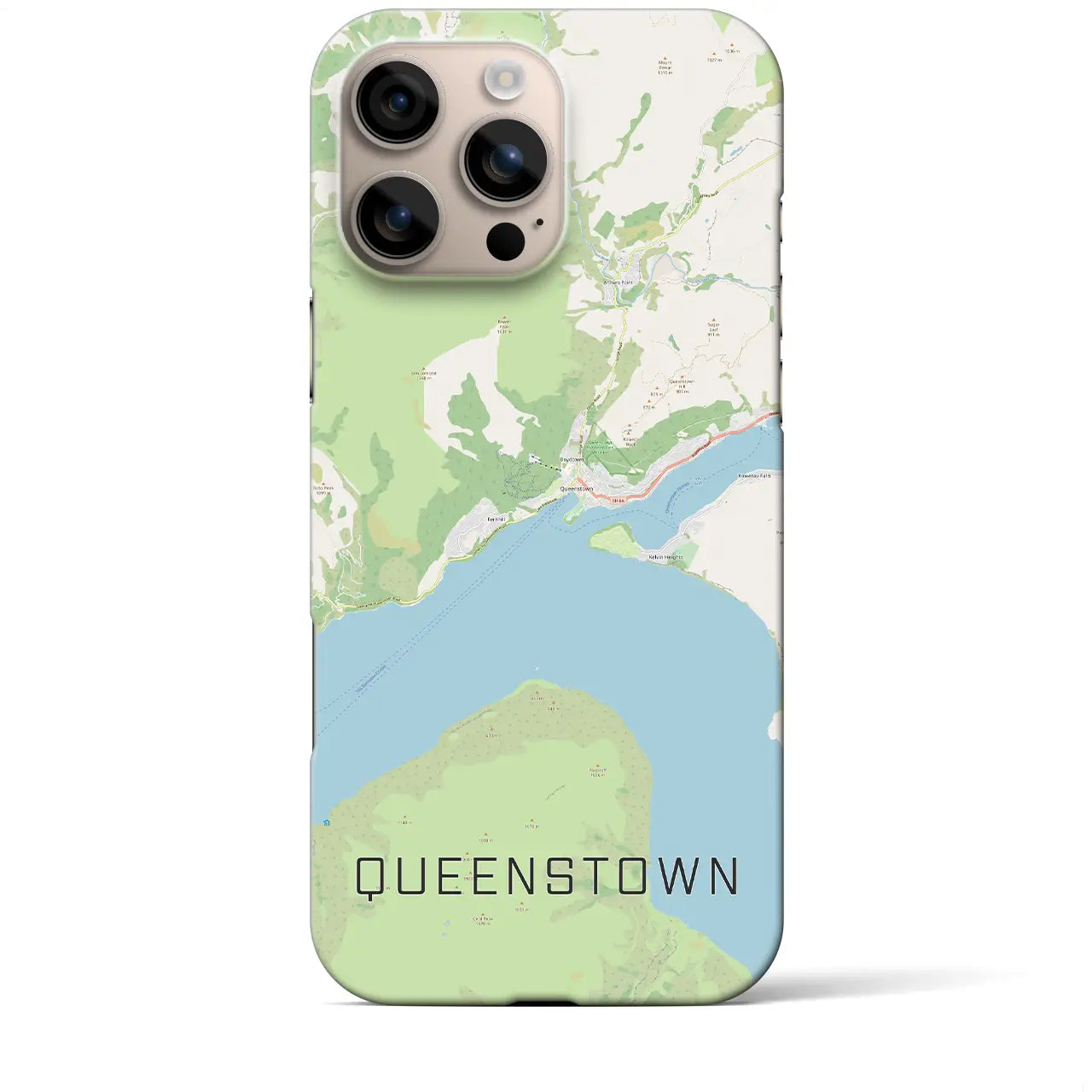 【クイーンズタウン(ニュージーランド)】地図柄iPhoneケース(バックカバータイプ)