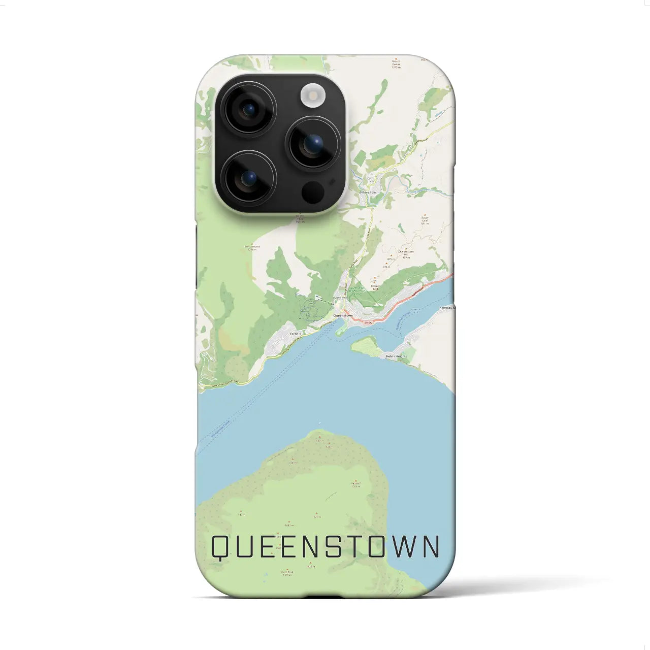 【クイーンズタウン(ニュージーランド)】地図柄iPhoneケース(バックカバータイプ)