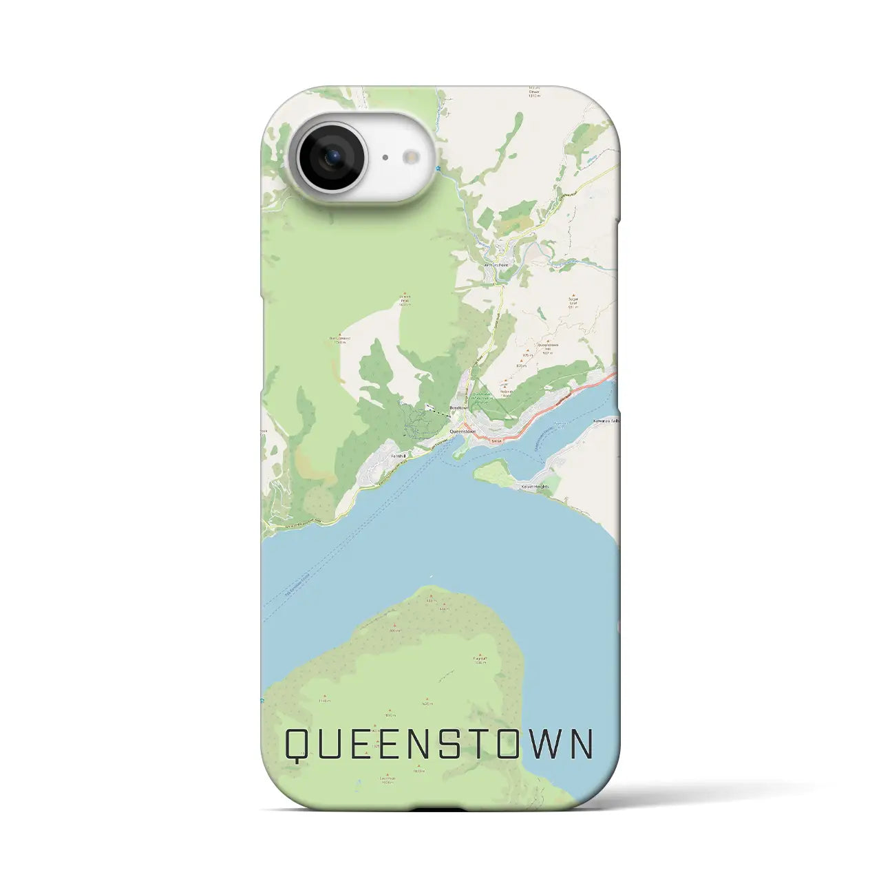 【クイーンズタウン(ニュージーランド)】地図柄iPhoneケース(バックカバータイプ)