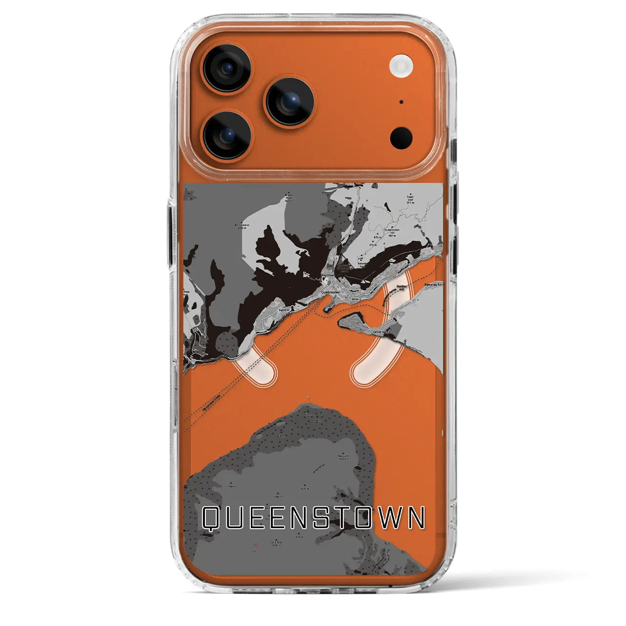【クイーンズタウン(ニュージーランド)】地図柄iPhoneケース(MagSafeタイプ)