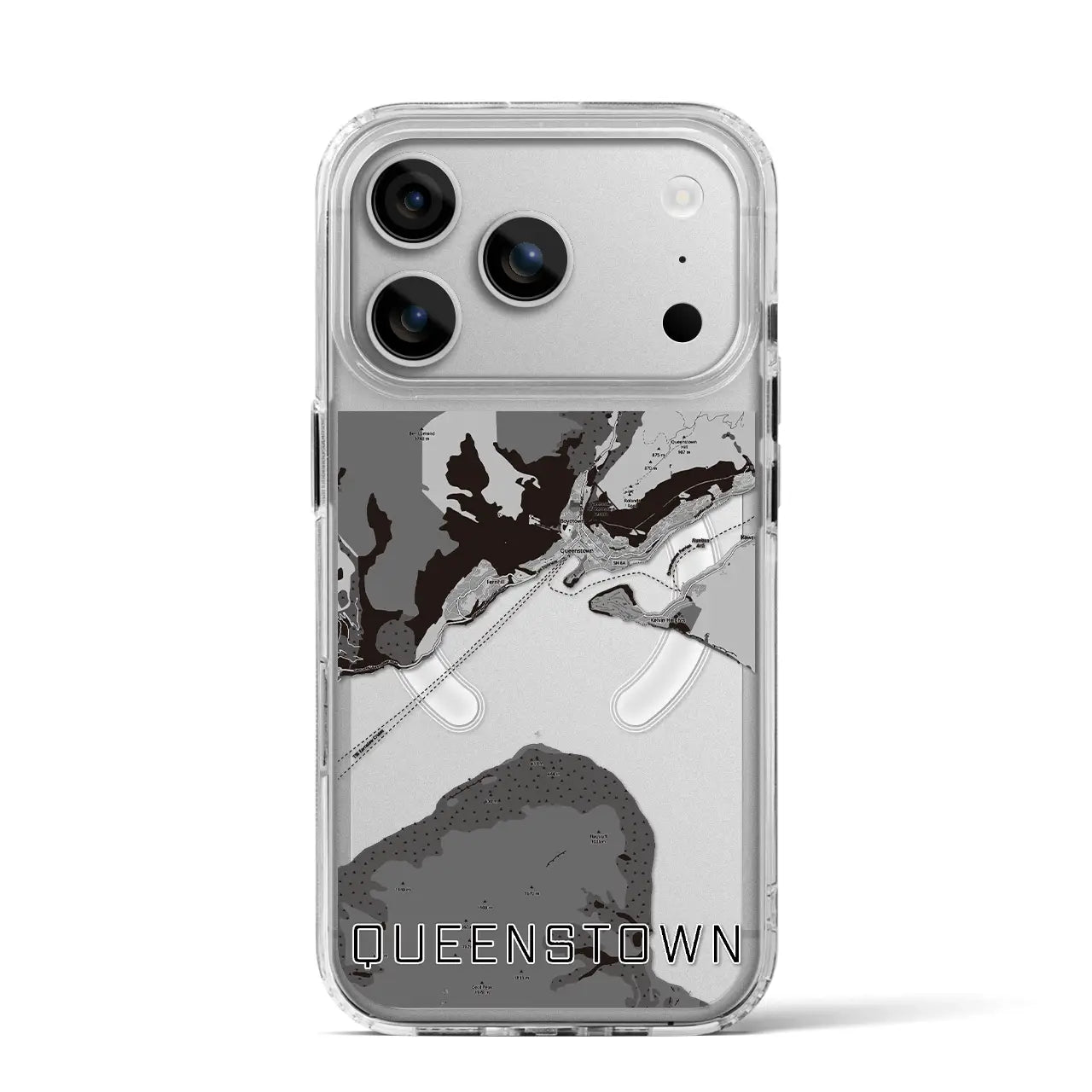 【クイーンズタウン(ニュージーランド)】地図柄iPhoneケース(MagSafeタイプ)