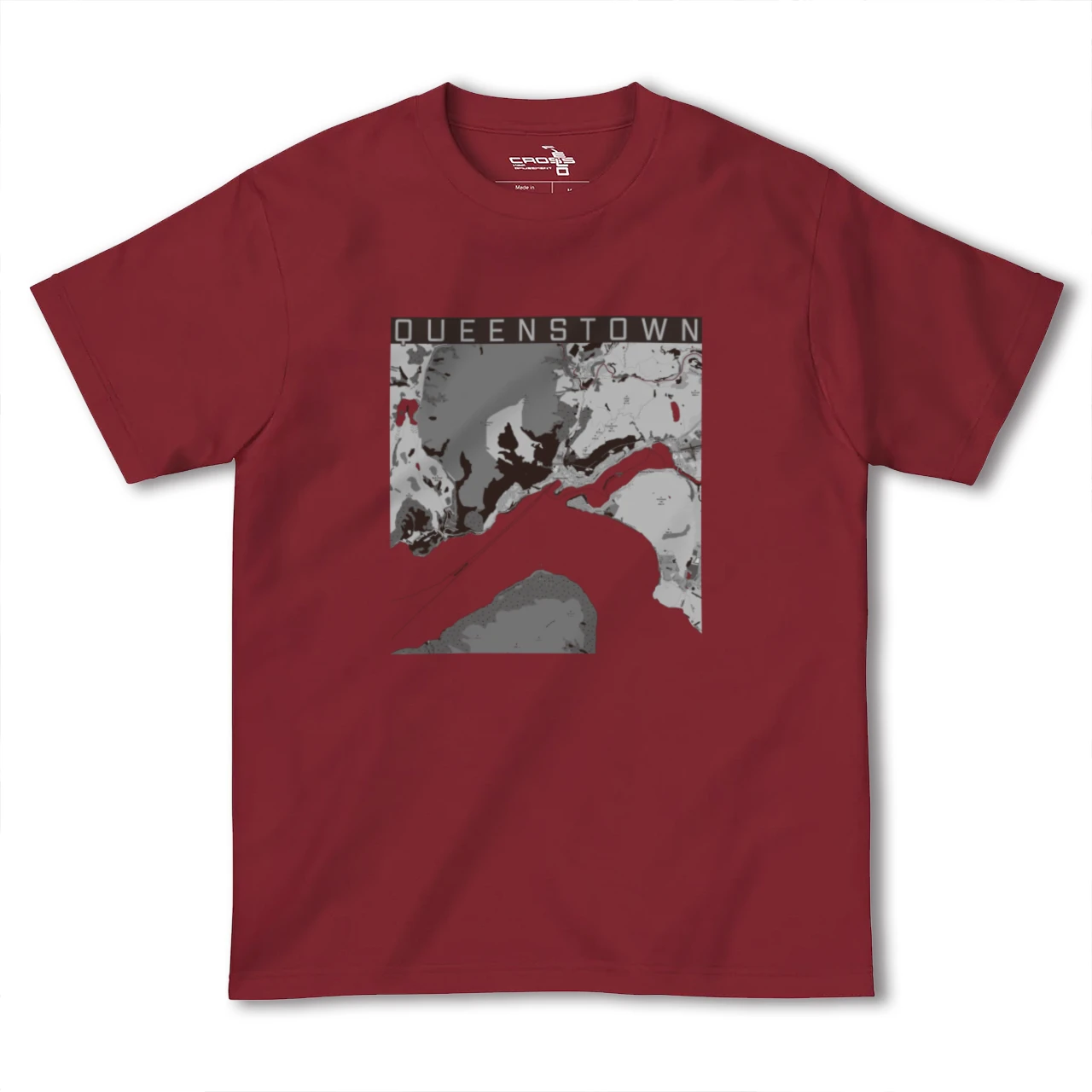 【クイーンズタウン(ニュージーランド)】地図柄ヘビーウェイトTシャツ