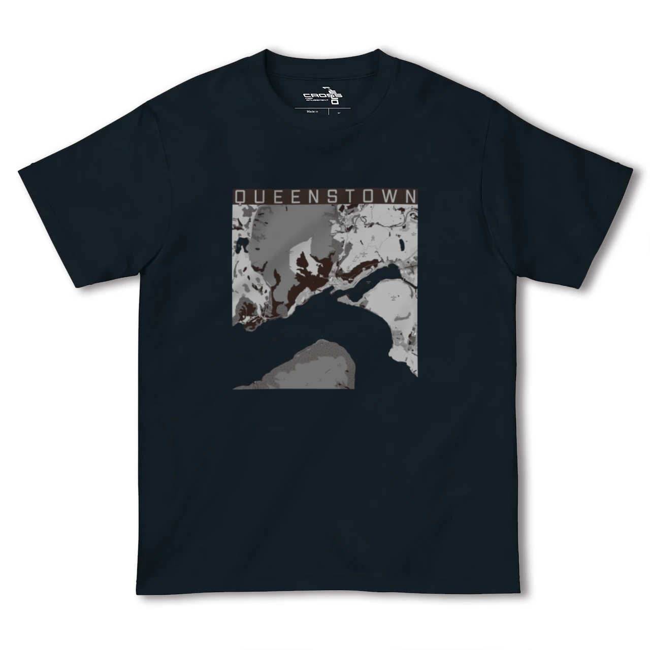 【クイーンズタウン(ニュージーランド)】地図柄ヘビーウェイトTシャツ