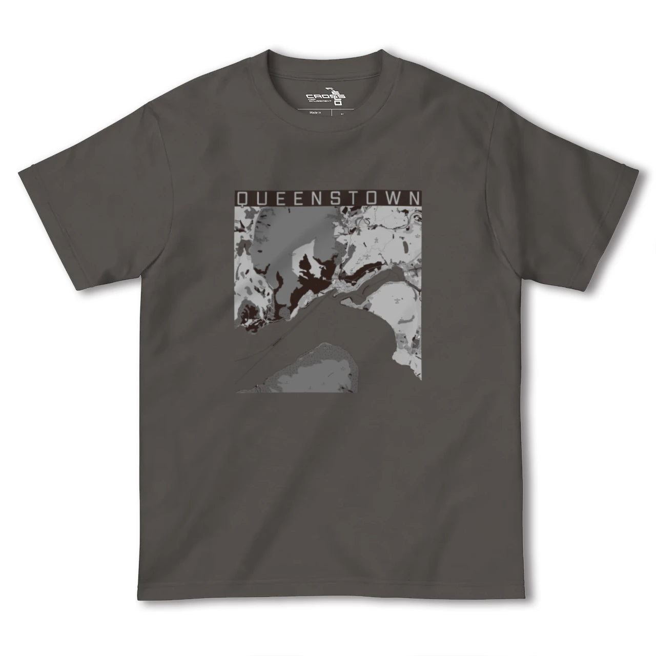 【クイーンズタウン(ニュージーランド)】地図柄ヘビーウェイトTシャツ